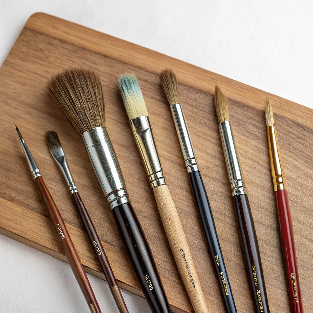 A set of artistic brushes